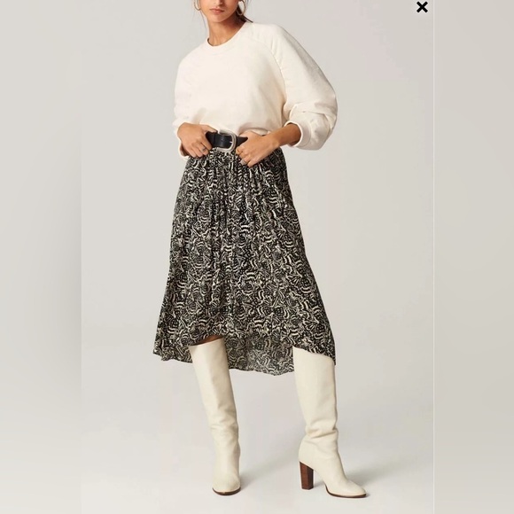 BA&SH Lenny Midi Skirt in Black